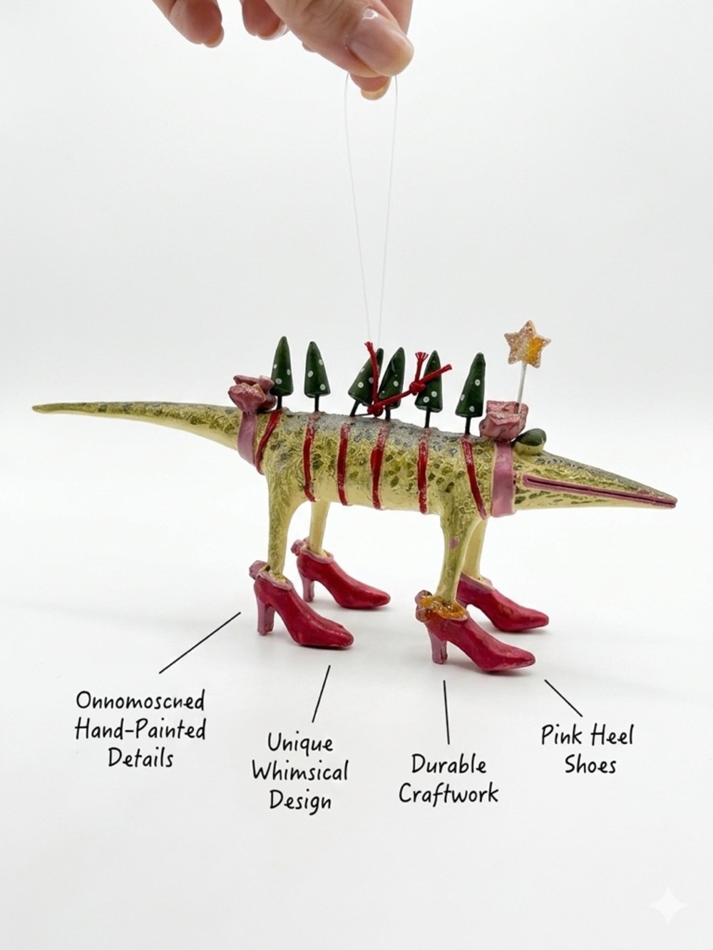 Retired Patience Brewster Mini Christmas Alligator Ornament